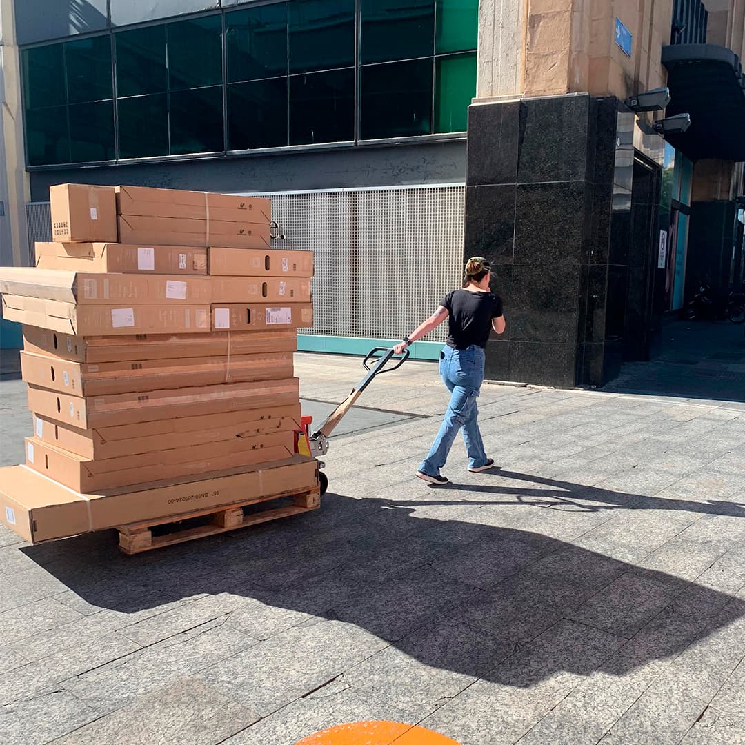 Transporte de un contenedor grande