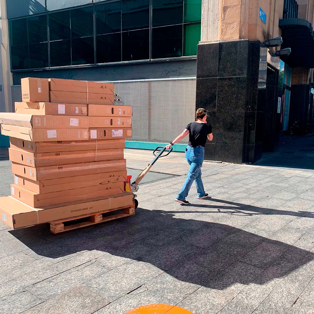 Transporte de un contenedor grande